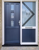 Raamfolie voordeur strak 1 met naam en huisnr